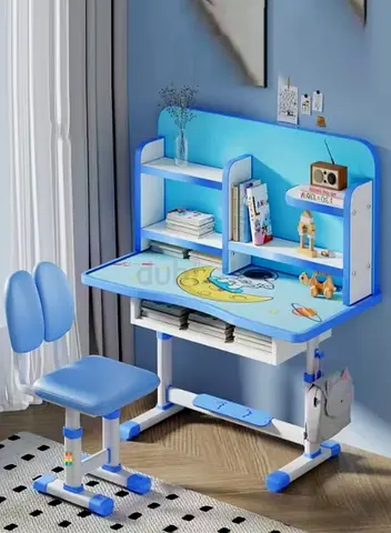 Adjustable Height Children Kids Study Desk and Chair Set,Multifunctional School Student Writing Desk