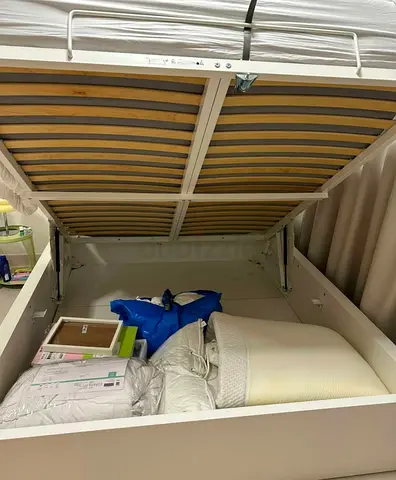 Ikea Hydraulic Queen size bed with mattress available in perfect condition