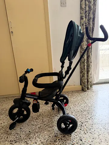 3-in-1 Kids Tricycle with Parent Handle and Canopy - Good Condition