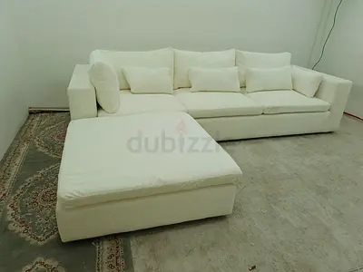 Expensive quality west elm white color lshape sofa