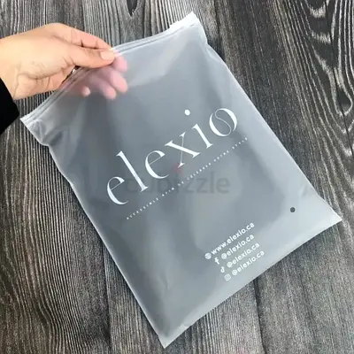 Clear frosted branded poly mailer bags (bulk) - resealable courier pouches