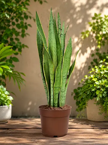 Healthy Sansevieria (Snake Plant) in Pot - Indoor/Outdoor Low-Maintenance