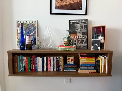 Wood Shelf Hanging On Wall