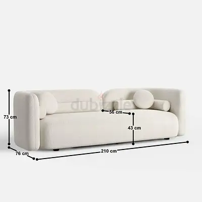 Modern Boucle Fabric Sofa with Cushions