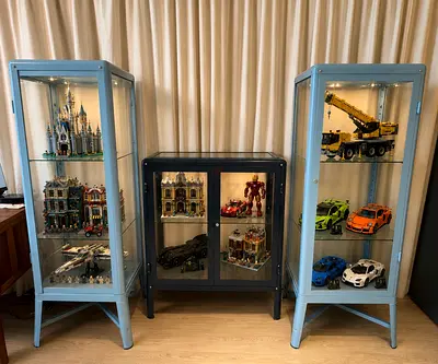 3 Glass Display Cabinets / Display Shelves – Perfect for LEGO, Collectibles  Figures