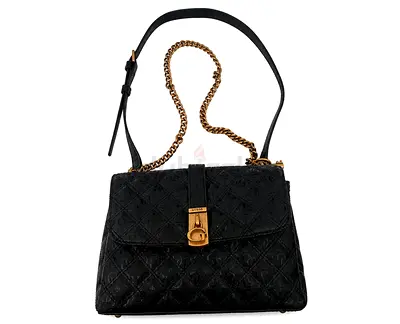 GUESS Black Shoulder Bag with Gold Chain Strap