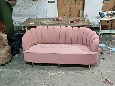 Modern Boucle Fabric Sofa with Cushions