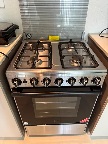Gas oven and hob combo - stainless steel, good condition