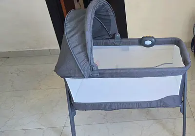 Grey Bassinet/Cradle with Canopy - Good Condition