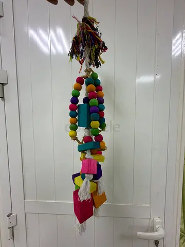 Colorful Hanging Bead and Rope Bird Toy - Good in new Condition