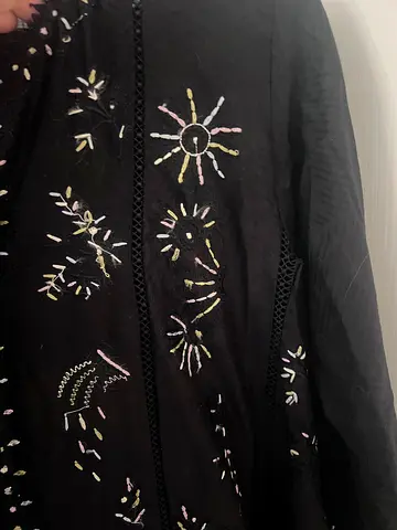 Black embroidered suffuse Anarkali in lawn