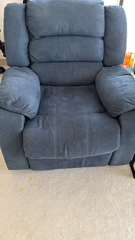 Single reclining armchair in Navy blue fabric