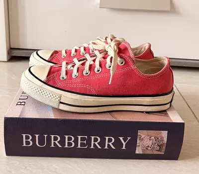 Converse Chuck 70 Low Top Pink Canvas Sneakers