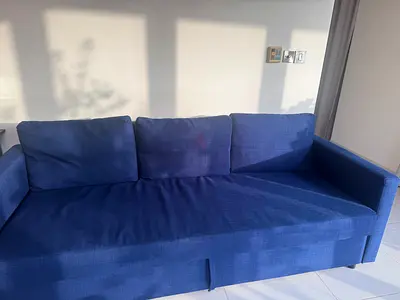 IKEA FRIHETEN Navy Blue 3-Seater Sofa Bed with Storage