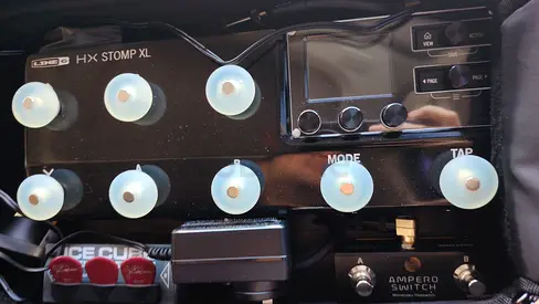 Line6 HX Stomp XL (with Radial Line Isolator/D.I., Screen Protector, Ninja Fox Engineering Toppers)