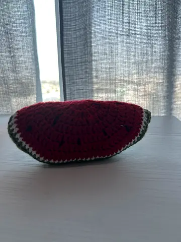 Handmade Crocheted Watermelon Toy / Cushion - Lightly Used
