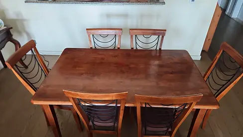 Dining Table with 6 chairs from Home Center.