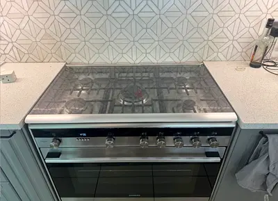 Siemens 5 Burner Gas Cooker iQ700 90 x 60 cm, Duel Fuel, HQ738357M Silver