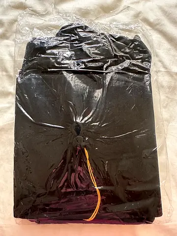Black Graduation Gown with Mortarboard Cap - Unisex Academic Robe size M/L New