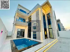 Luxury villa in Al-Hilou 2 with a pool, rooftop, and a spacious outdoor seating area, with an elevat