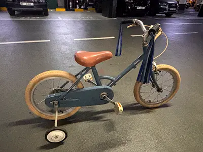 Kids Blue Bicycle (tokyobike) with Training Wheels
