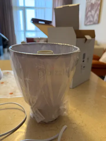 3 beige fabric lamp shade (box included) - one is brand new, Medium size for bed side table on sale