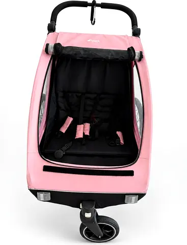 Hauck Dryk Duo 2-Seater Child Stroller/Trailer – Rare UK Import – Pink