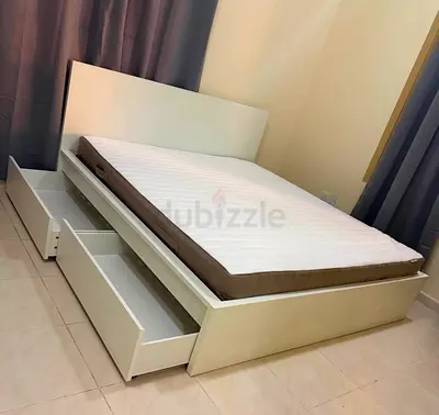 Ikea Malm bed with mattress queen size