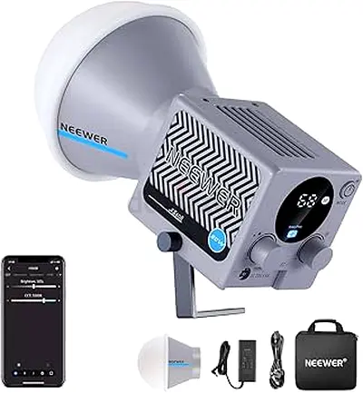 NEEWER HS60B Mini Video Light with App Control, 60W Handheld Portable Bi Color COB LED Continuous Ou