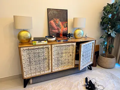 Rustic Wooden Storage Cabinet made from Mango Wood - Good Condition