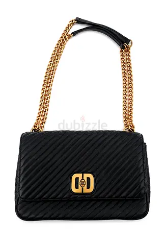 Authentic DKNY Black Shoulder Bag with Gold Chain Strap