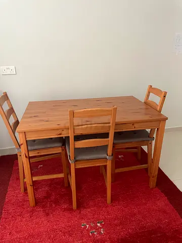 IKEA Solid Pine Dining Table + 3 Chairs | Excellent Condition