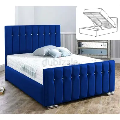 Luxury Fabric Bed Frame With Mattress Stylish Modern Design Headboard