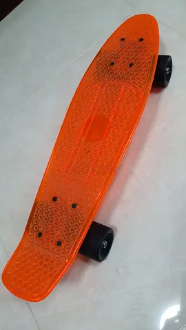 Orange Translucent Penny Skateboard with Black Wheels