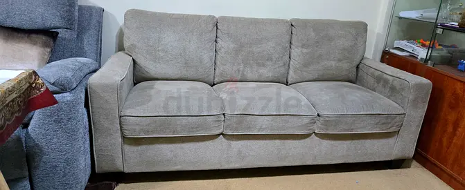 Comfortable 3 Seater Fabric Sofa in Grey