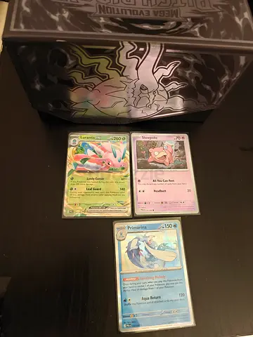 Pokémon Card Lot with Holo Primarina, Lurantis and Slowpoke - Good Condition