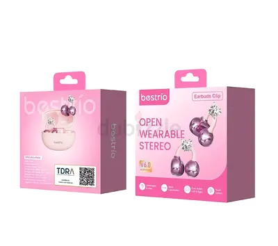 Bestrio Open Wearable Stereo Wireless Earbuds (Pink) - New in Box