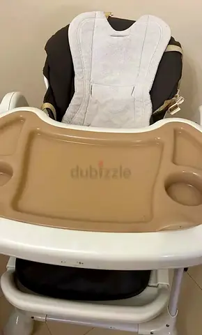 Used Baby High Chair with Cushioned Insert and Tray