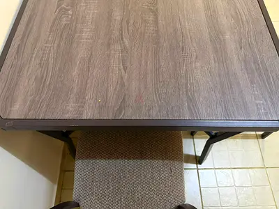 Compact wooden dinning table with matching 6 chair - good condition