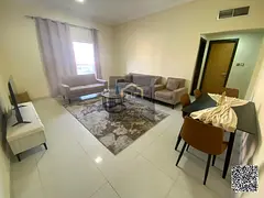 Furnished one-bedroom apartment for monthly rent in Ajman 🔥 Al Muwaihat 2 area Spacious, 2 bathro
