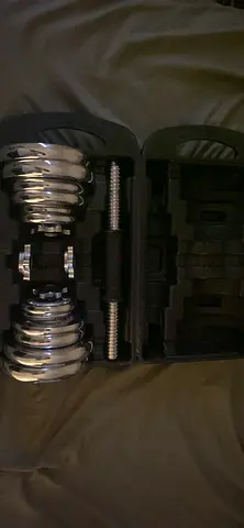 Adjustable Chrome Dumbbell Set with Case - 20kg (pair)
