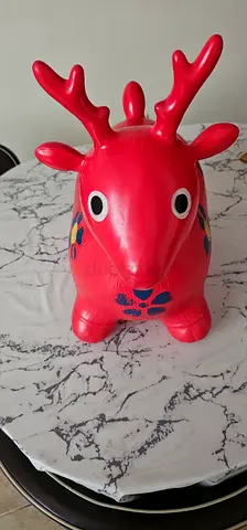 Red Inflatable Bouncy Deer Hopper Toy for Toddlers