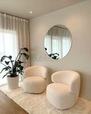 Modern Boucle Fabric Sofa with Cushions