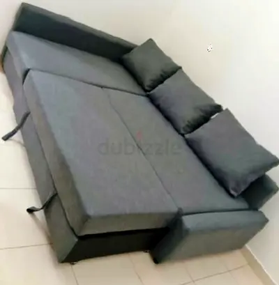 IKEA L Shape Sofa cum bed with big storage and you can fix the storage left or right anyside you wan