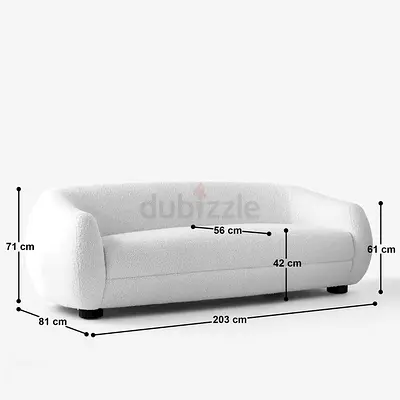 Modern Boucle Fabric Sofa with Cushions