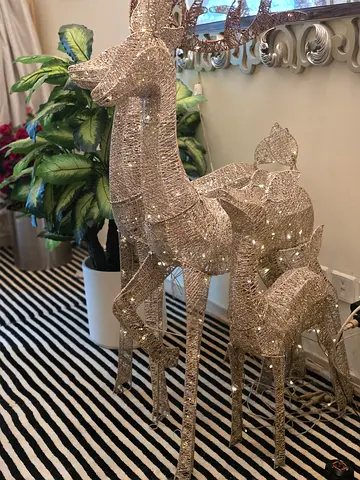 Set of Light-Up Decorative Reindeer Figures (Indoor/Outdoor Holiday Décor)