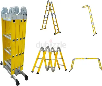 Multi-Purpose 4.5m Folding Aluminium/FRP Ladder - Adjustable Configurations