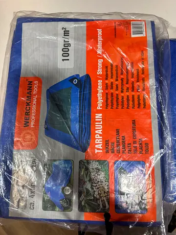 Heavy-duty Waterproof Blue Tarpaulin 4x6m and 3x4m. New, Still in Packaging