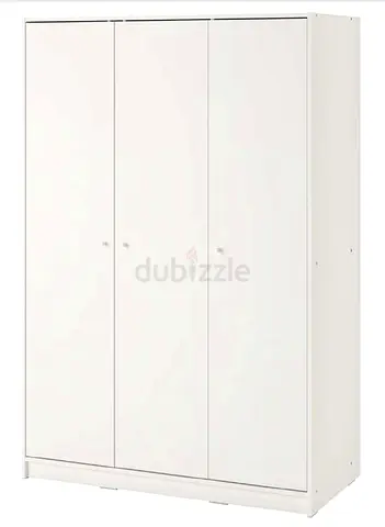 IKEA, Kleppstad, White 3-Door Wardrobe / Armoire - Good Condition