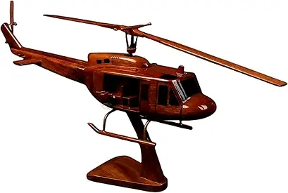 Handmade Wooden Helicopter Model - Decorative Collectible-56cm
